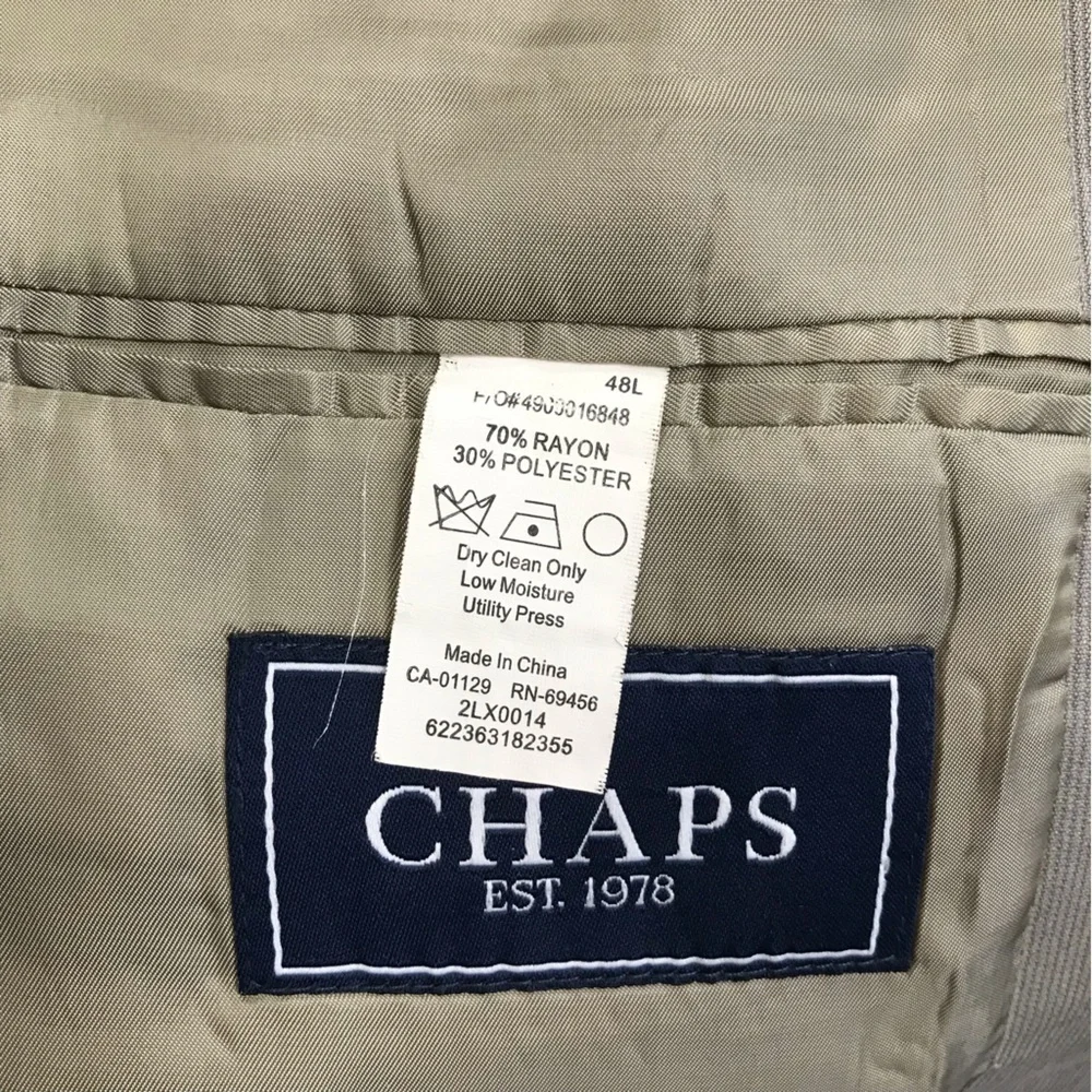 Chaps Men's Khaki Blazer - Size 48L